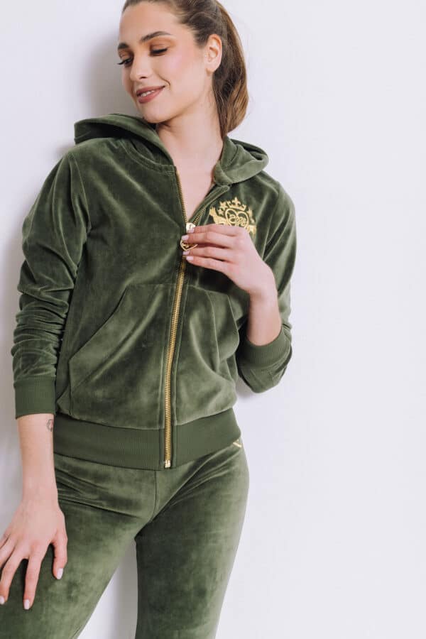 TRACKINGSUIT VELVET OLIVE GREEN
