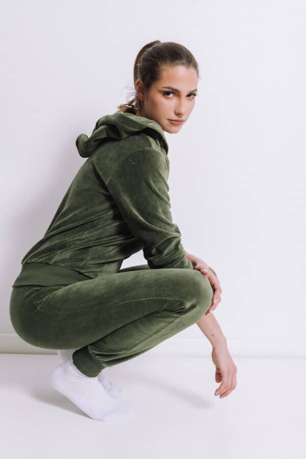 TRACKINGSUIT VELVET OLIVE GREEN