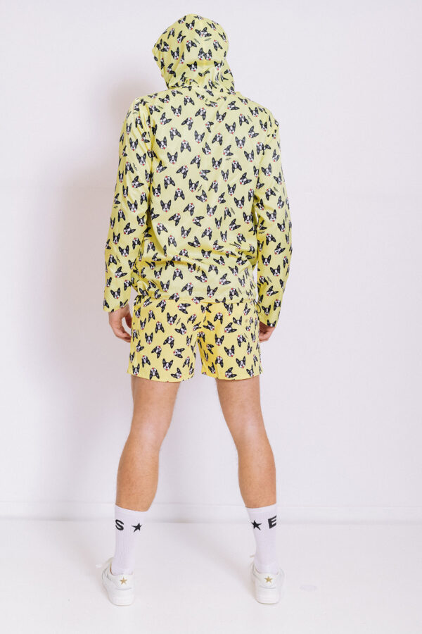 MEN'S WINDBREAKER 2FACE LIGHT BLUE & BOSTON TERRIER