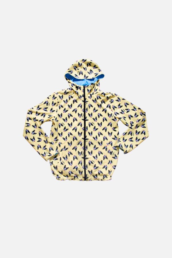 MEN'S WINDBREAKER 2FACE LIGHT BLUE & BOSTON TERRIER
